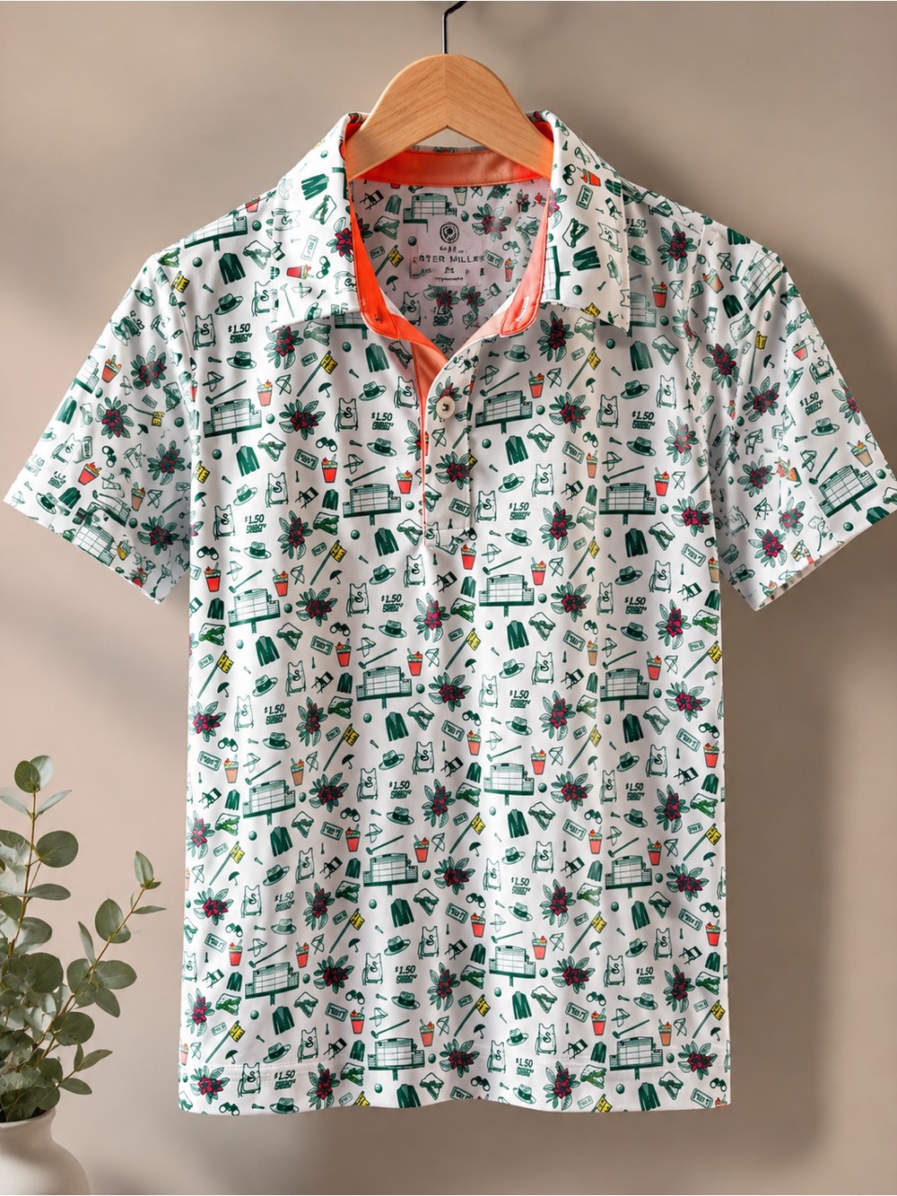 Swannies Kids Golf Polo | Youth 4T | Golf Course Print Performance Shirt
